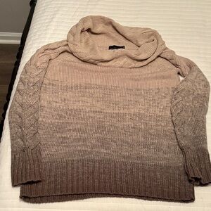 The Limited Beige and Brown Ombre Cowl Neck Sweater
